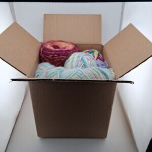 2 lb Mystery Box Mixed Scrap Yarn Lot Assorted Colors, Sizes & Fiber Content